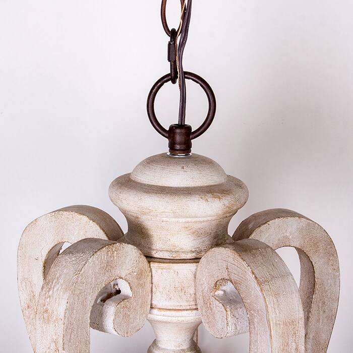 5 Lights Farmhouse Wooden Chandelier Pendant Lighting - 26"x26"