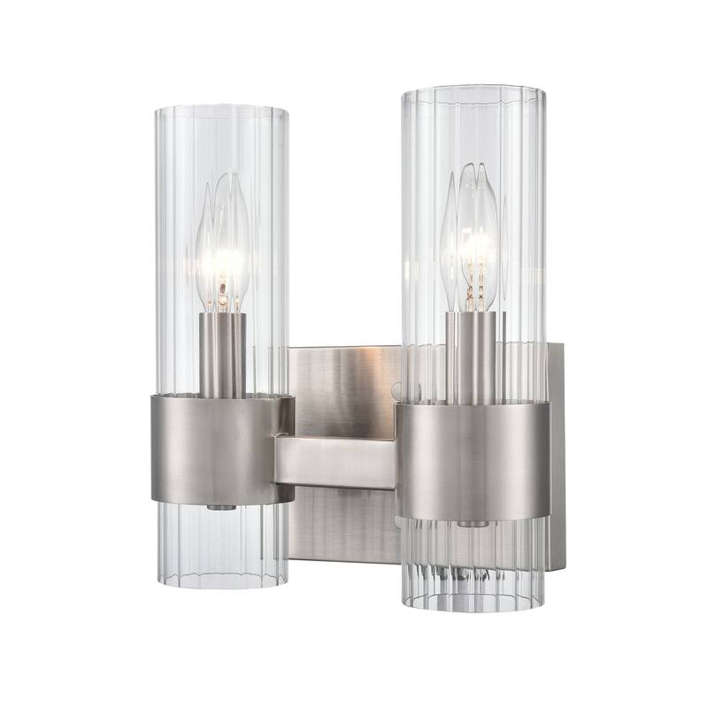 Millennium Lighting Caberton Brushed Nickel Vanity Light Fixture with Clear Beveled Shades