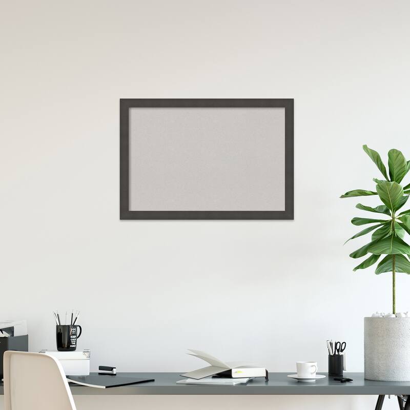 Blaine Light Pewter Narrow Framed Grey Corkboard Bulletin Board