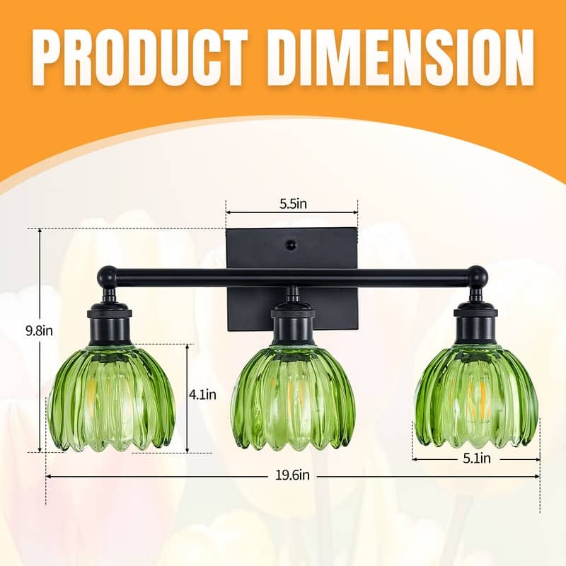 Modern Vintage Bathroom Vanity Light - Patterned Glass Shade E26 Bulb Base