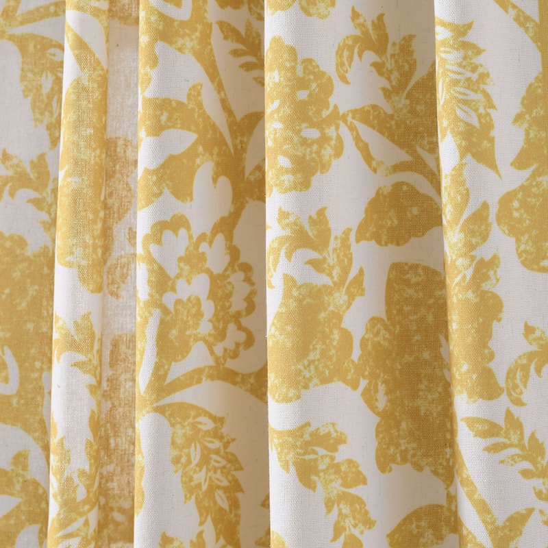 Lush Decor Emma Textured Jacobean Window Curtain Single Panel - 84" x 52"