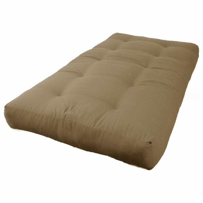 8-inch Thick Twill Futon Mattress (Twin, Full, or Queen) - Toffee - Twin
