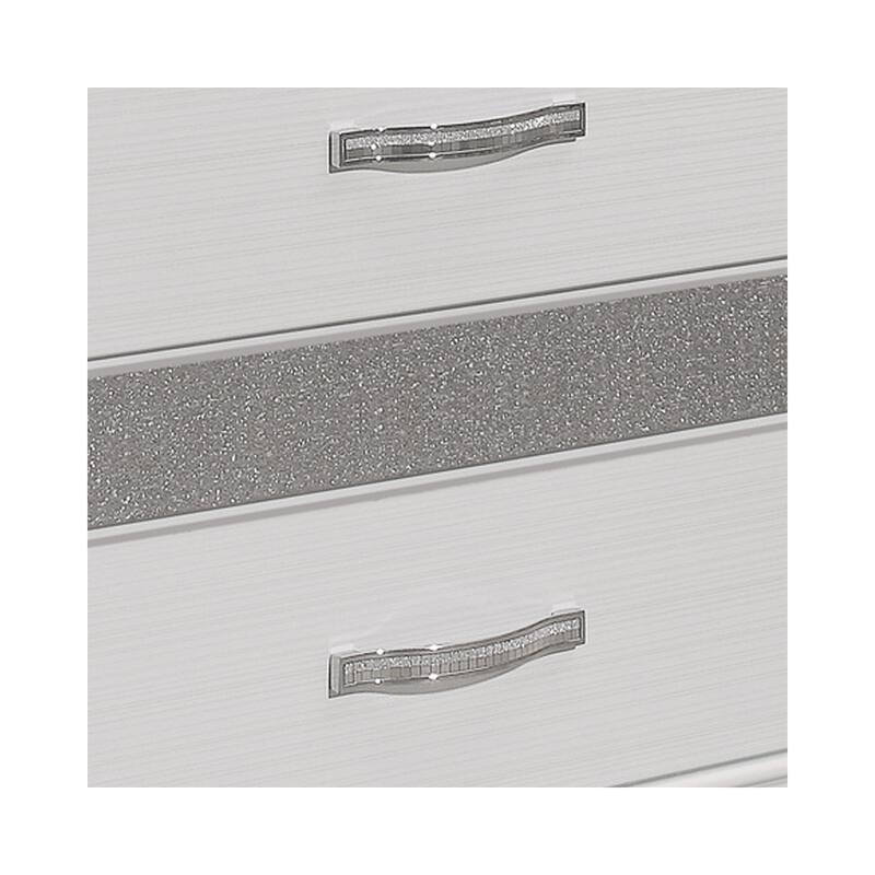 White 2 Drawer 26 in. W Nightstand with 1 Jewelry Drawer