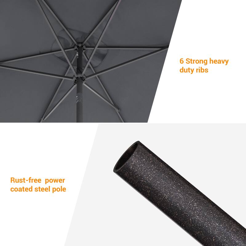 BONOSUKI Patio Rectangular Market Umbrella with Tilt and Crank
