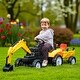 preview thumbnail 3 of 7, Kids Pedal Ride-On Excavator Truck with Horn, Manual Digger, 6 Wheels, Detachable Trailer, for Ages 3-6, No Power Needed