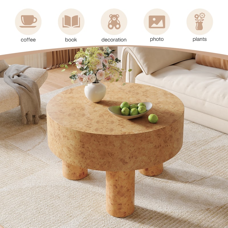 31.5-Inch Round Coffee Table for Living Room