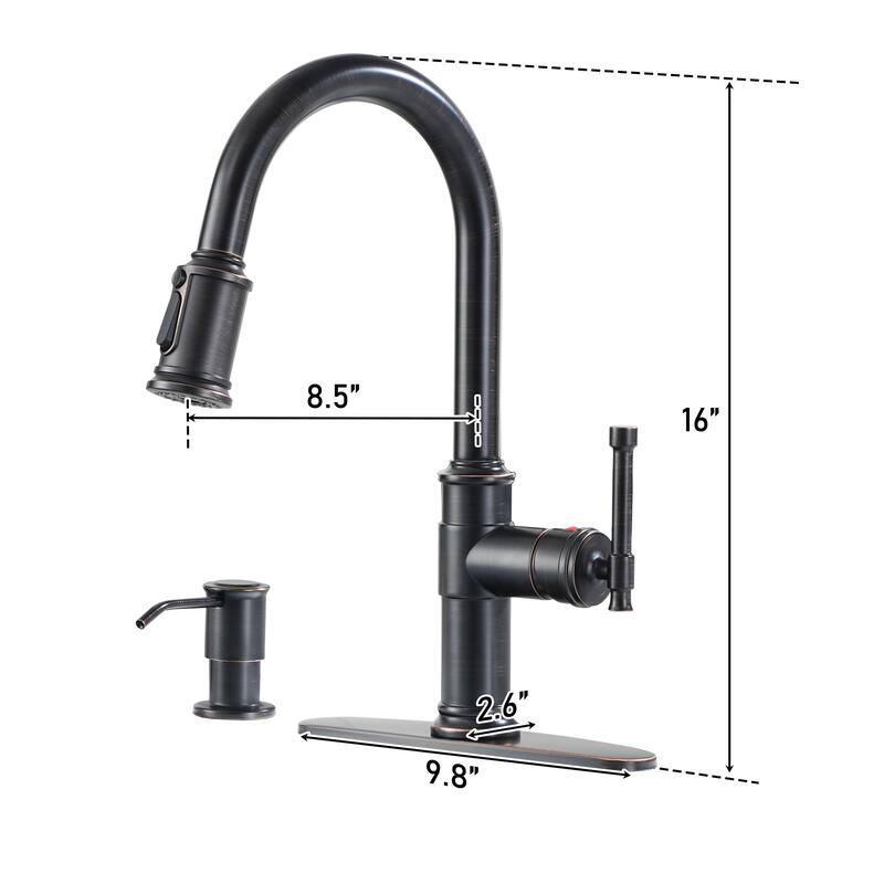 Clihome 3-Function Kitchen Faucets with Soap Dispenser