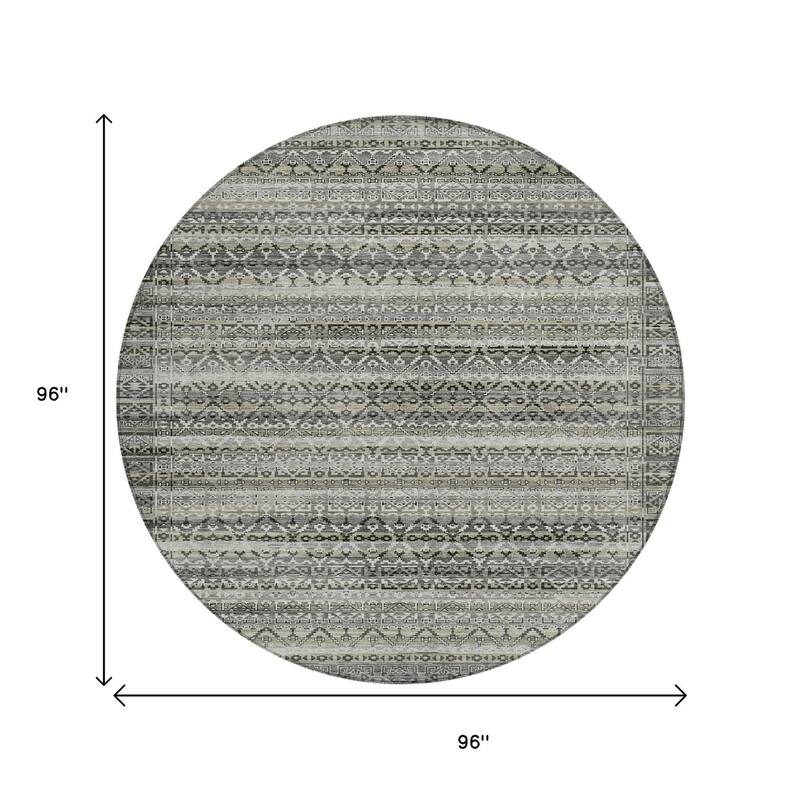HomeRoots Striped Transitional Rectangle Outdoor Rug