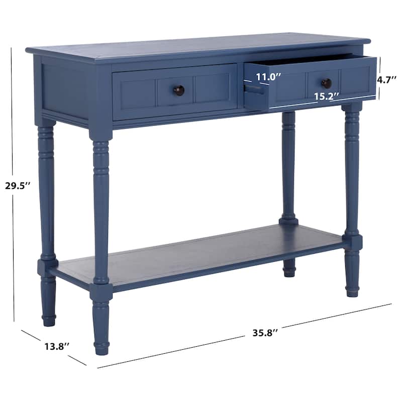 SAFAVIEH Camilla Grey 2-Drawer Console Table - 35.8" x 13.8" x 29.5" - 36"W x 14"D x 30"H