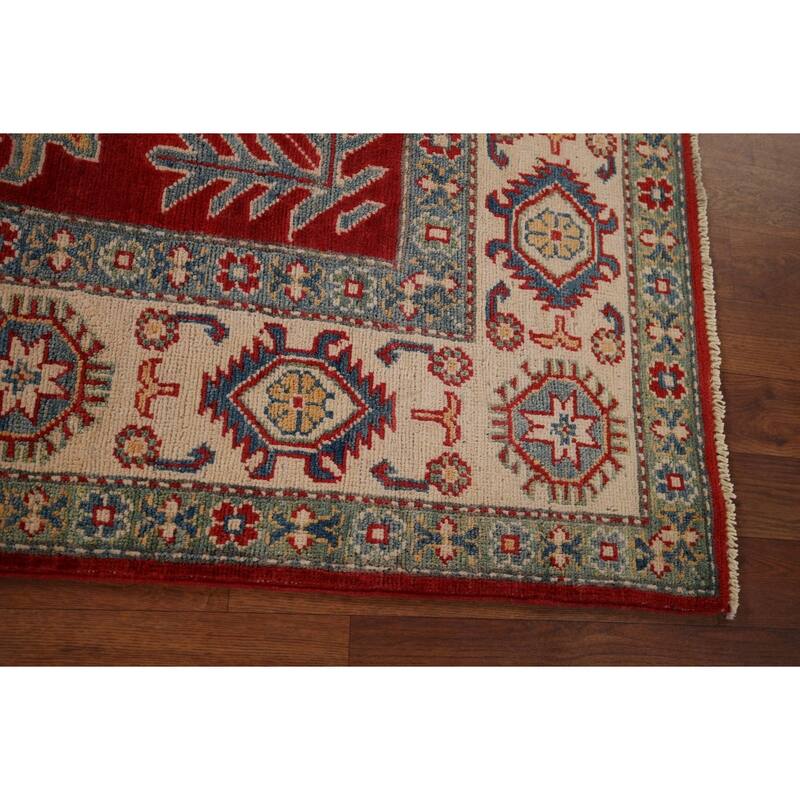 Traditional Kazak Area Rug Hand-Knotted Wool Carpet - 5'1" x 7'0"