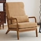 preview thumbnail 56 of 105, High Back Solid Wood Armrest Backrest Leisure Chair Accent Chair
