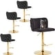 preview thumbnail 67 of 109, Modern Upholstered Swivel Adjusatble Height Leather Barstools Set of 6 Set of 4 - Black Glod