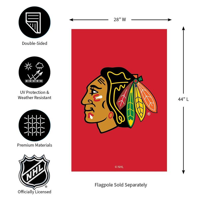 Applique Flag, House Size, Chicago Blackhawks