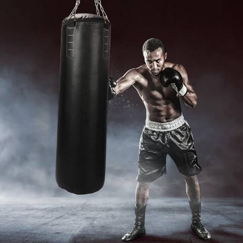 Punching Bag Filled Set Kick Boxing MMA Heavy Bag Training Hook Hanging Chain