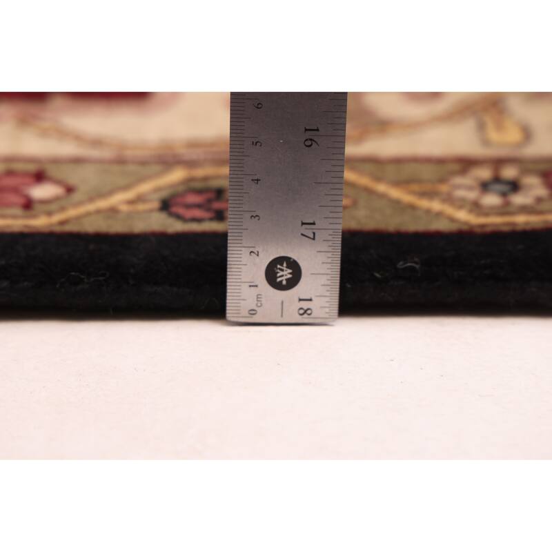 ECARPETGALLERY Hand-knotted Finest Agra Jaipur Black Wool Rug - 7'10 x 10'2