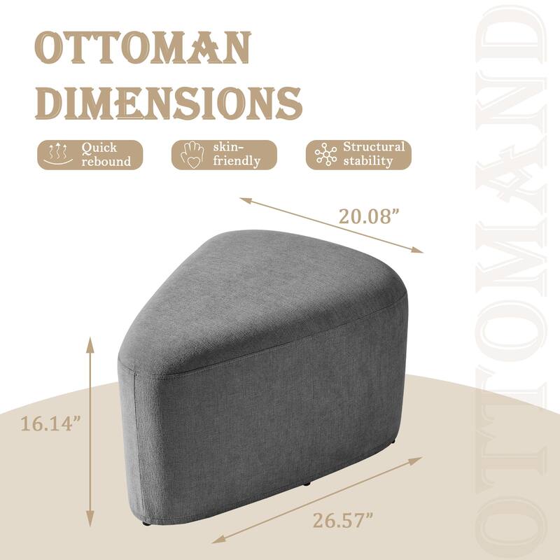 26" Footstools and Ottomans, Modern Fabric Pouf Ottoman