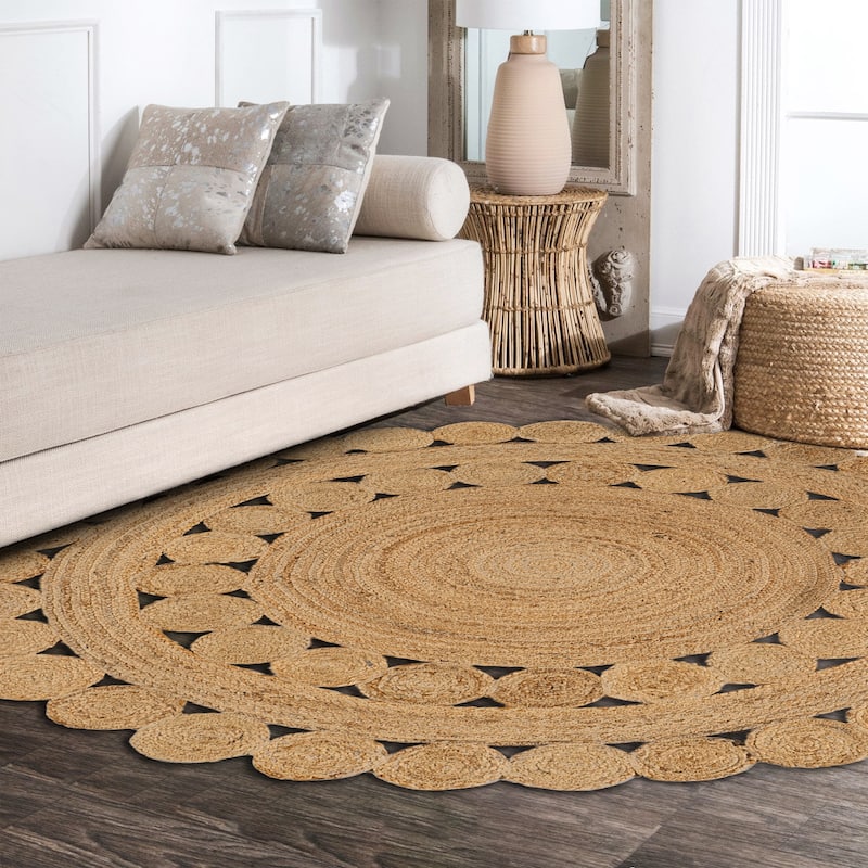 JONATHAN Y Isla Round Natural Jute hippie Circle Area Rug