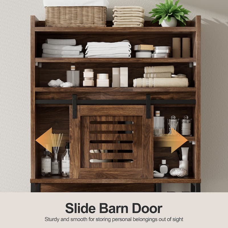 Over The Toilet Storage Cabinet – Farmhouse Storage Cabinet With Sliding Door