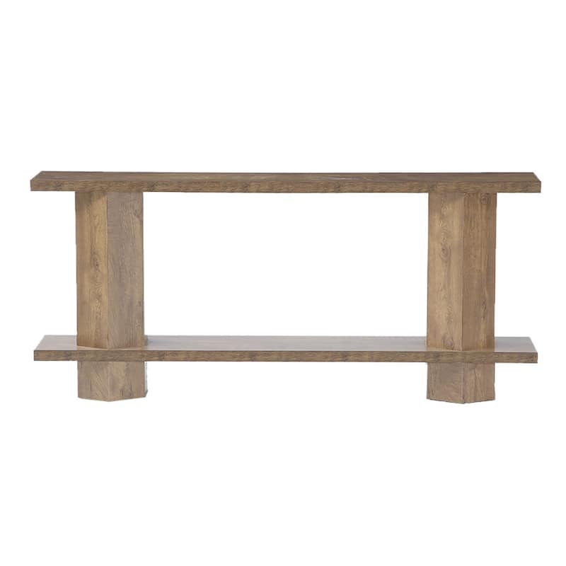 71-Inch Long Console Table for Entryway, 2-Tier Sofa Table - 11.81"D x 70.86"W x 31.5"H