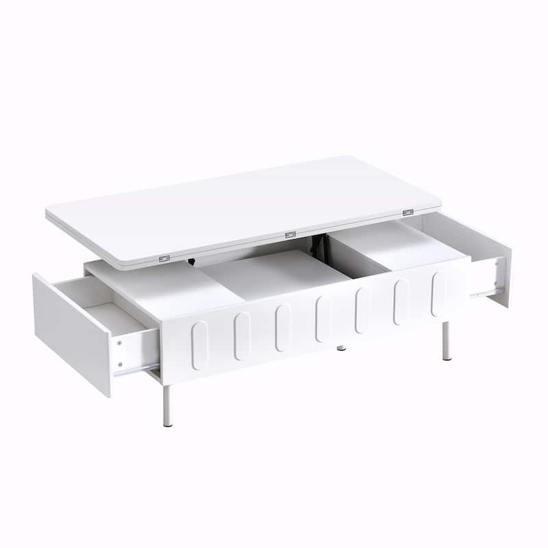 Lift-Top Coffee Table with 2 Drawers