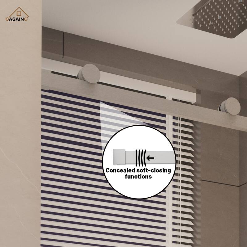 CASAINC 48 in. W x 76 in. H Sliding Frameless Shower Door with SGCC Certification