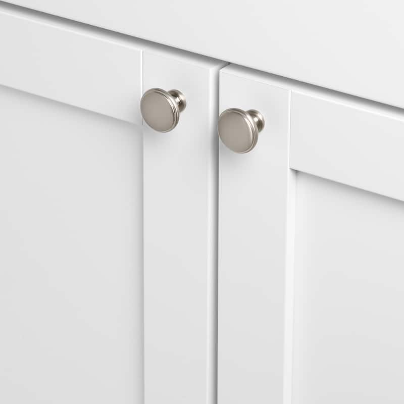 GlideRite 5-Pack 1-1/8 in. Satin Nickel Round Ring Cabinet Knobs - Satin Nickel