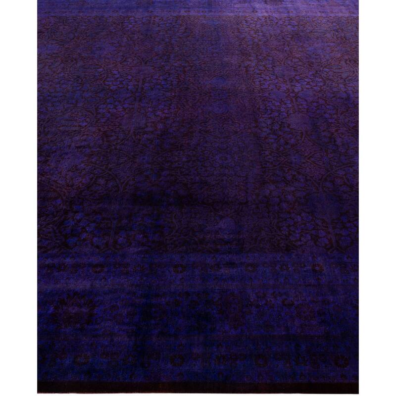 Overdyed One-of-a-Kind Hand-Knotted Area Rug - Purple - 9' 3" x 12' 6"