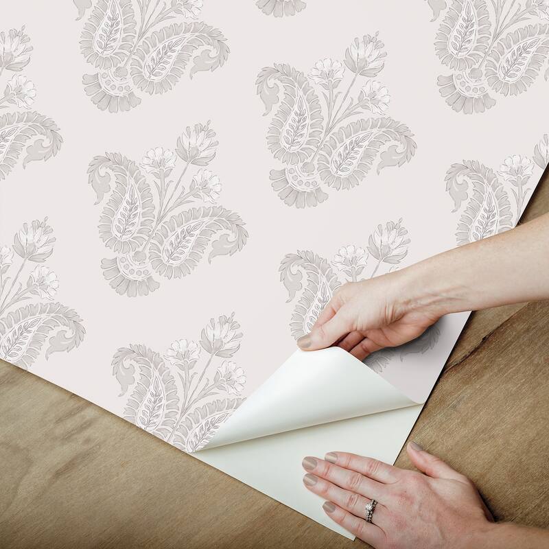 NuWallpaper Nabela Noor Home Fazia Linen Peel and Stick Wallpaper