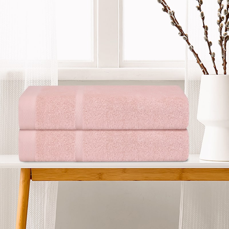 Cotton 2 Pack Bath Towels, Highly Absorbent Quick Dry and Lightweight Towels for Bathroom, Hotel, Gym 28" x 56"