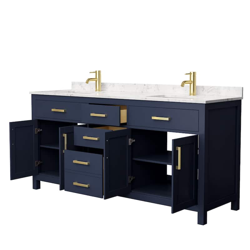Beckett 72-inch Double Vanity with Cultured Marble Top