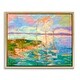 preview thumbnail 15 of 25, Stupell Vivid Abstract Coast with Boats Framed Floater Canvas Wall Art Design By Dorothy Fagan 21 x 17 - Gold