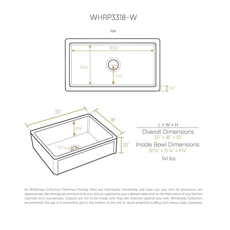 Reversible Fireclay Kitchen Sinks With Grid Three Edge Frame, Plain Front Apron