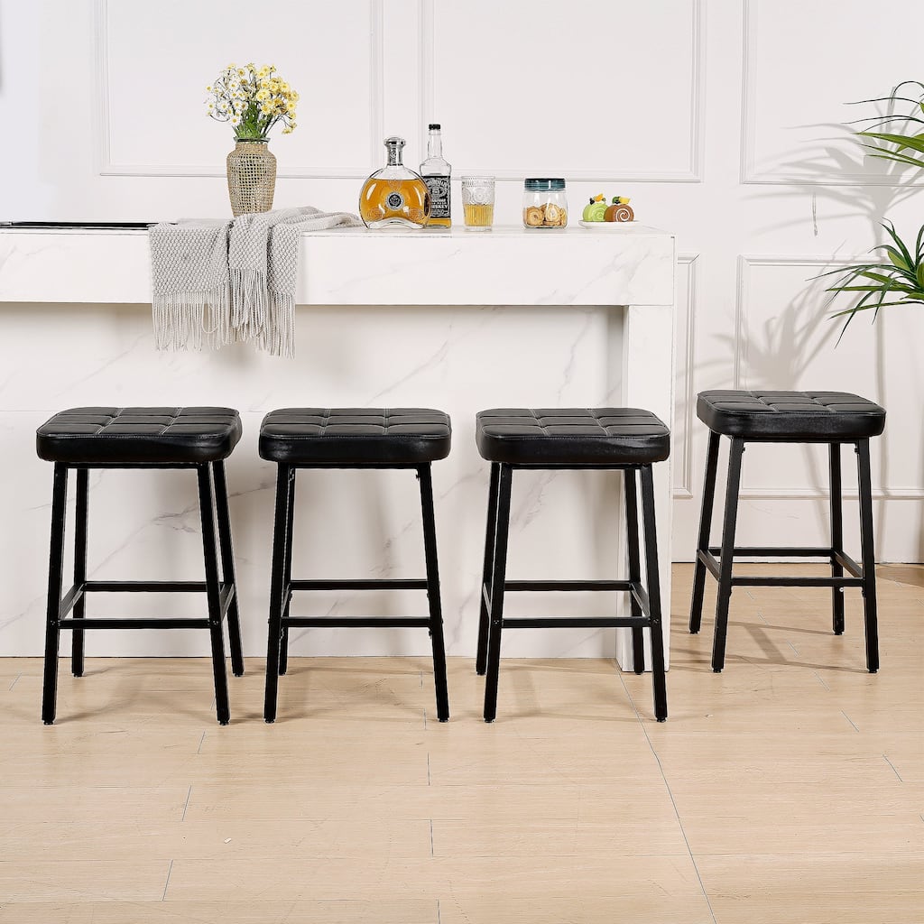 VECELO 24 Inch Counter Height Bar Stools Backless Bar Stools Set of 2/4 ...