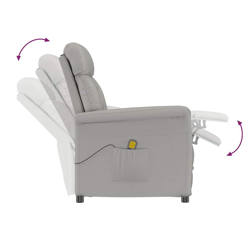 vidaXL Massage Chair Dark Grey/Light Grey/Cream Microfibre Fabric