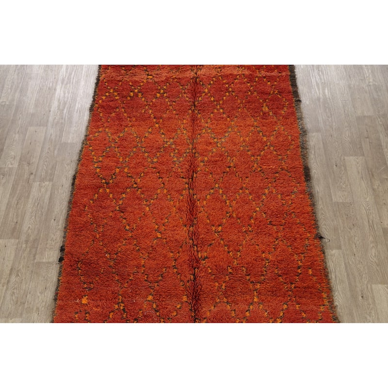 Tribal Moroccan Oriental Area Rug Wool Hand-knotted Office Carpet - 5'8" x 10'3"