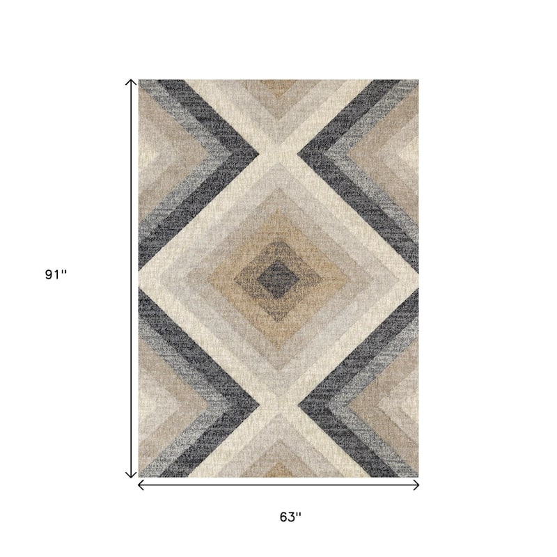 HomeRoots Geometric Modern Rectangle Area Rug - 5' X 8'