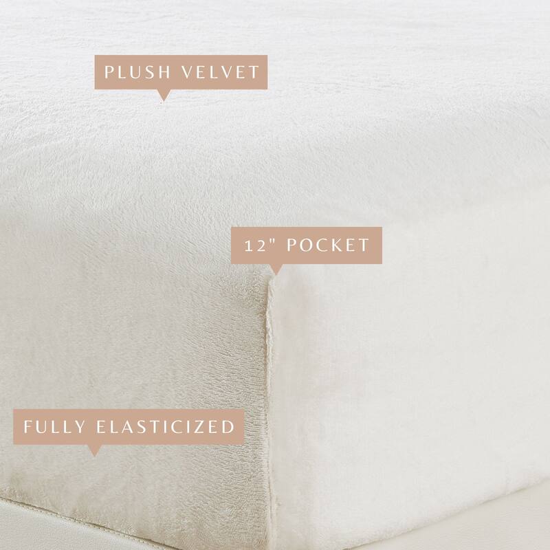 Linery & Co. Soft & Plush Velvet Single Fitted Sheet