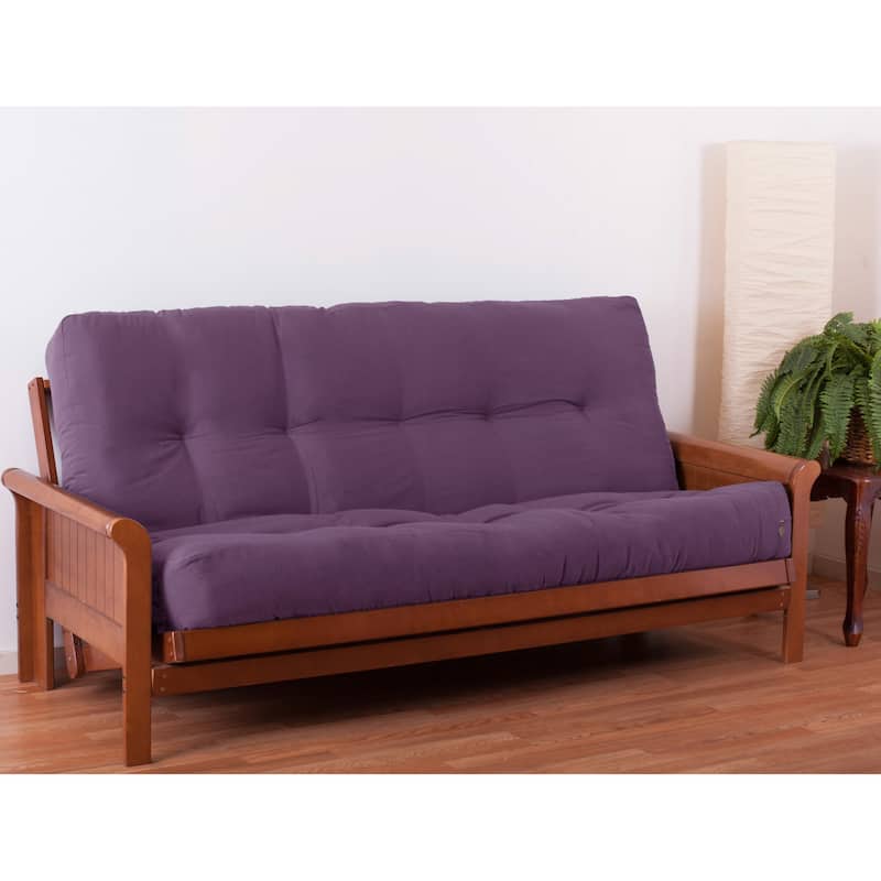 9-inch Thick Twill Futon Mattress (Twin, Full, or Queen) - Grape - Full