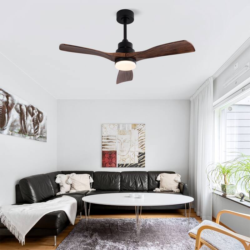 42 Inch Ceiling Fans with Lights and Remote, Ceiling Fan with Light 3 Blades Modern Ceiling Fan Noiseless Reversible DC Motor