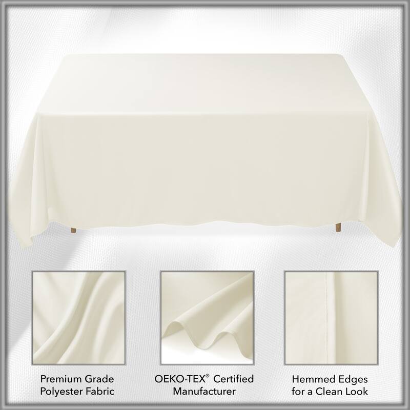 90 x 156in Rectangular Polyester Tablecloth Ivory