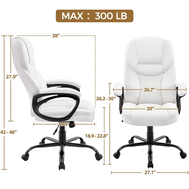 Yaheetech Faux Leather Executive Office Chair Big and Tall Computer Desk Chair - N/A