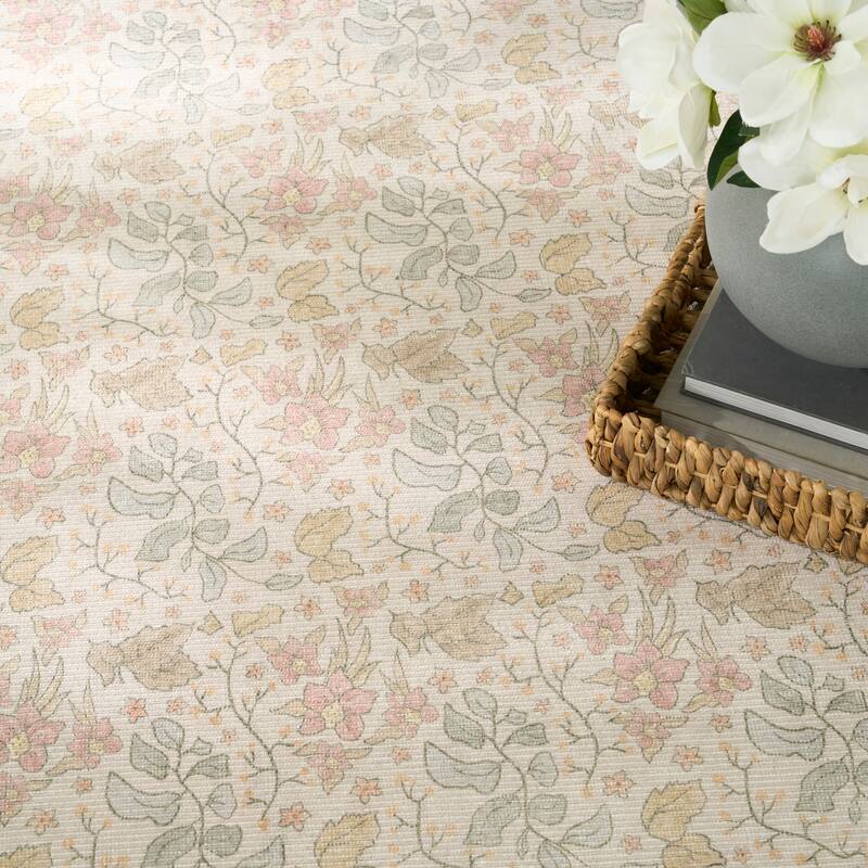 Nourison Botanical Washables Indoor only Textured Floral Area Rug