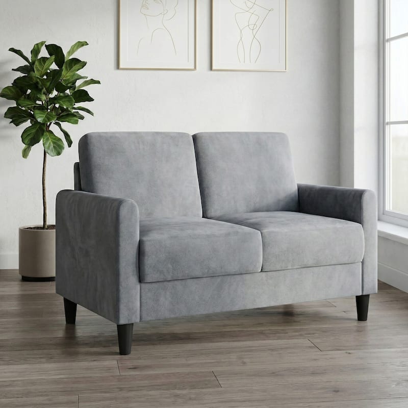Clayfell Goliad Velvet Arm Loveseat with Pocket Spring, Soft Cushions, Clean Lines Design