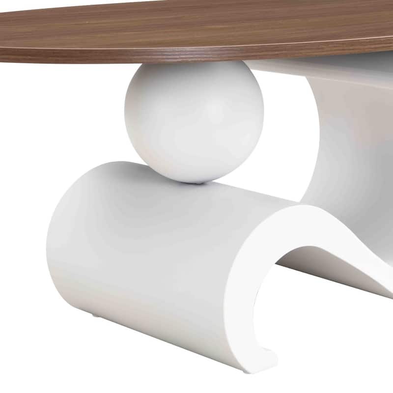 Modern Oval and Round Nesting Coffee Table (Set of 2)