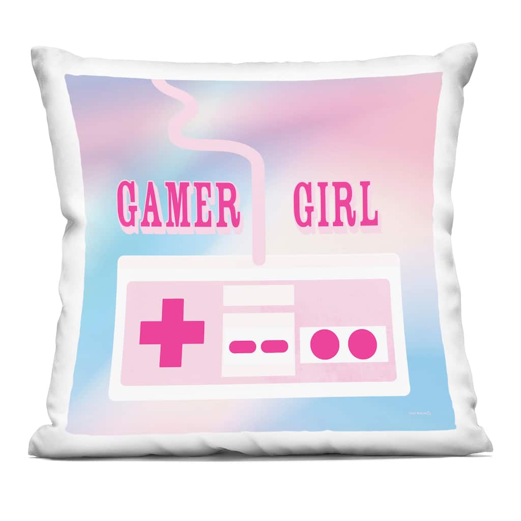 Stupell Pastel Gamer Girl Controller Decorative Printed Throw Pillow Design by Yass Naffas Designs