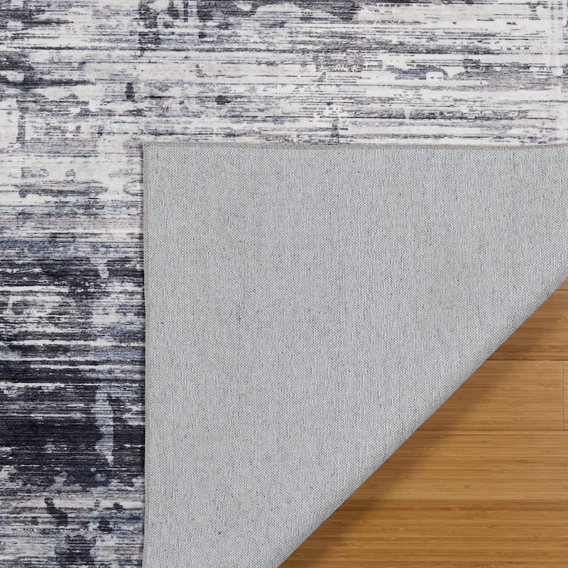 Licensed HGTV Everyday Chic Soft Flannel Zero Pile Printed Non-Slip Washable Indoor Area Rug