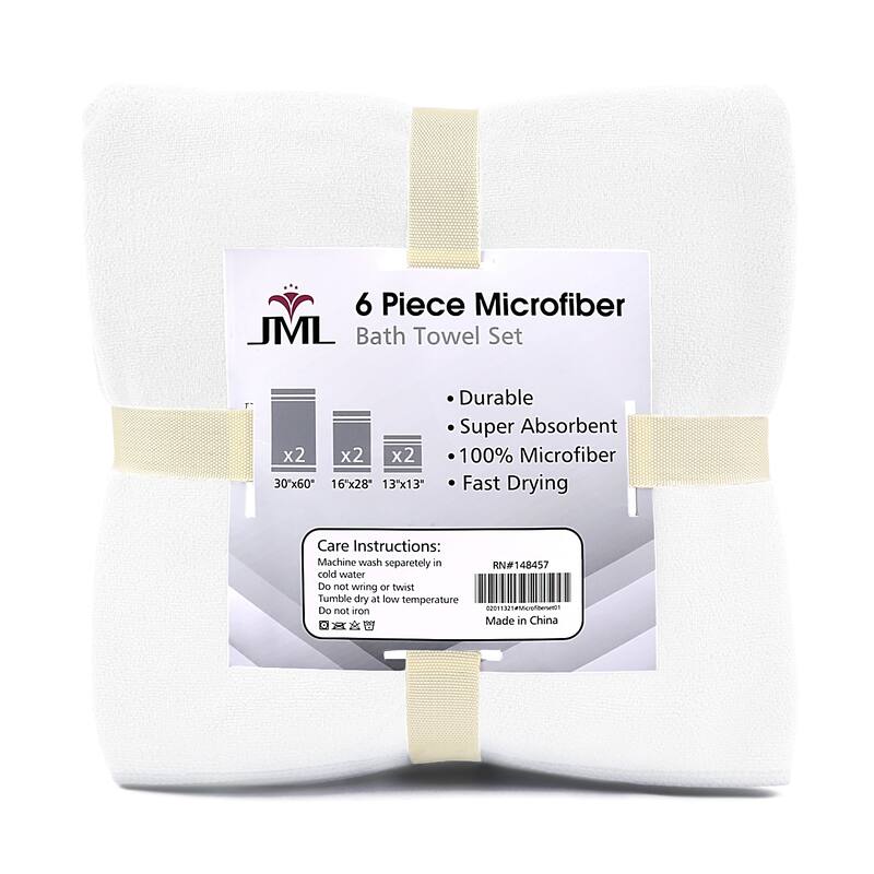 6-Piece Towel Set（2 bath towels + 2 hand towels+ 2 washcloths）