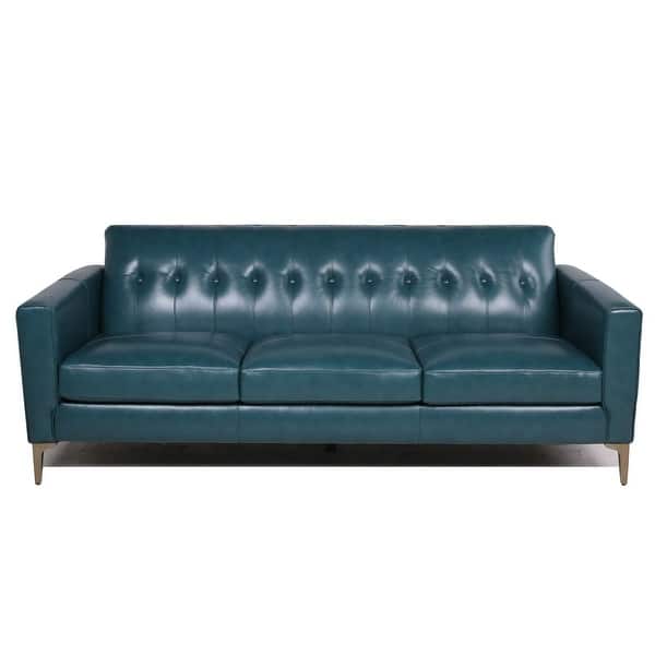 Carson Carrington Vavra Turquoise Leather Sofa 86 W X 36 D X 33 H Overstock 30268255 Shop our best selection of faux leather sofas, couches & loveseats to reflect your style and inspire your home. carson carrington