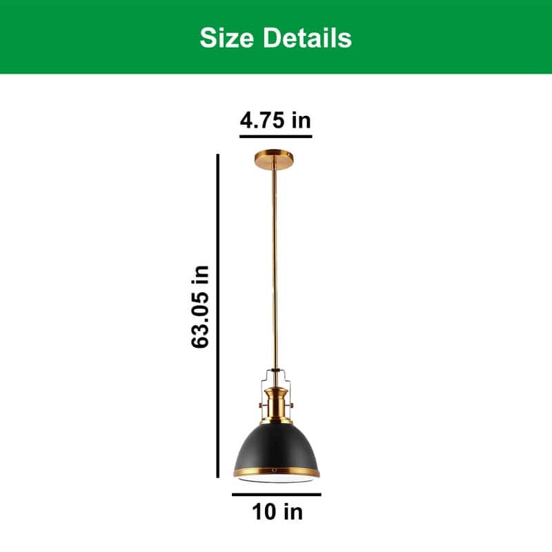 1 Light hanging lighting black/Brass gold island lights iron pendant lights