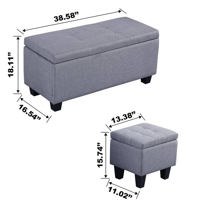Entry Footrest Storage Bench, Lounge Bench End of Bed Bench